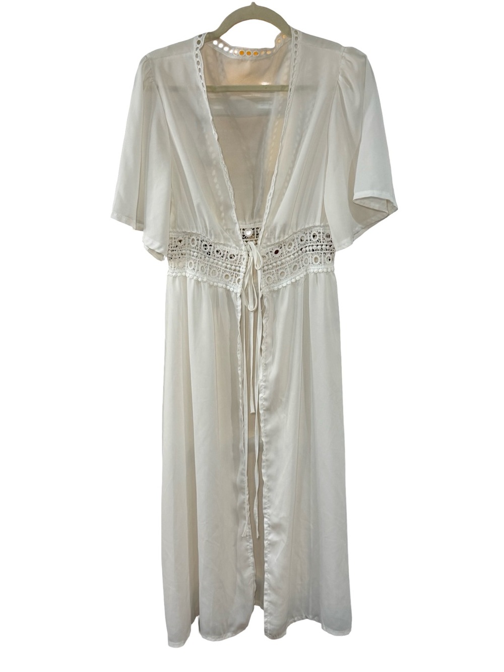⚪️☀️🏝️ Lace-Detail Swim Coverup Kimono 🏝️☀️⚪️